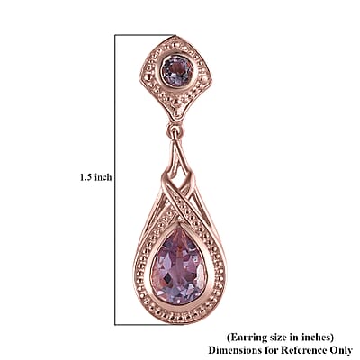 EverTrue Rose De France Amethyst  Earrings in 18K RG Plated, Dangle Drop Earrings, Wedding Gifts For Women 3.90 ctw