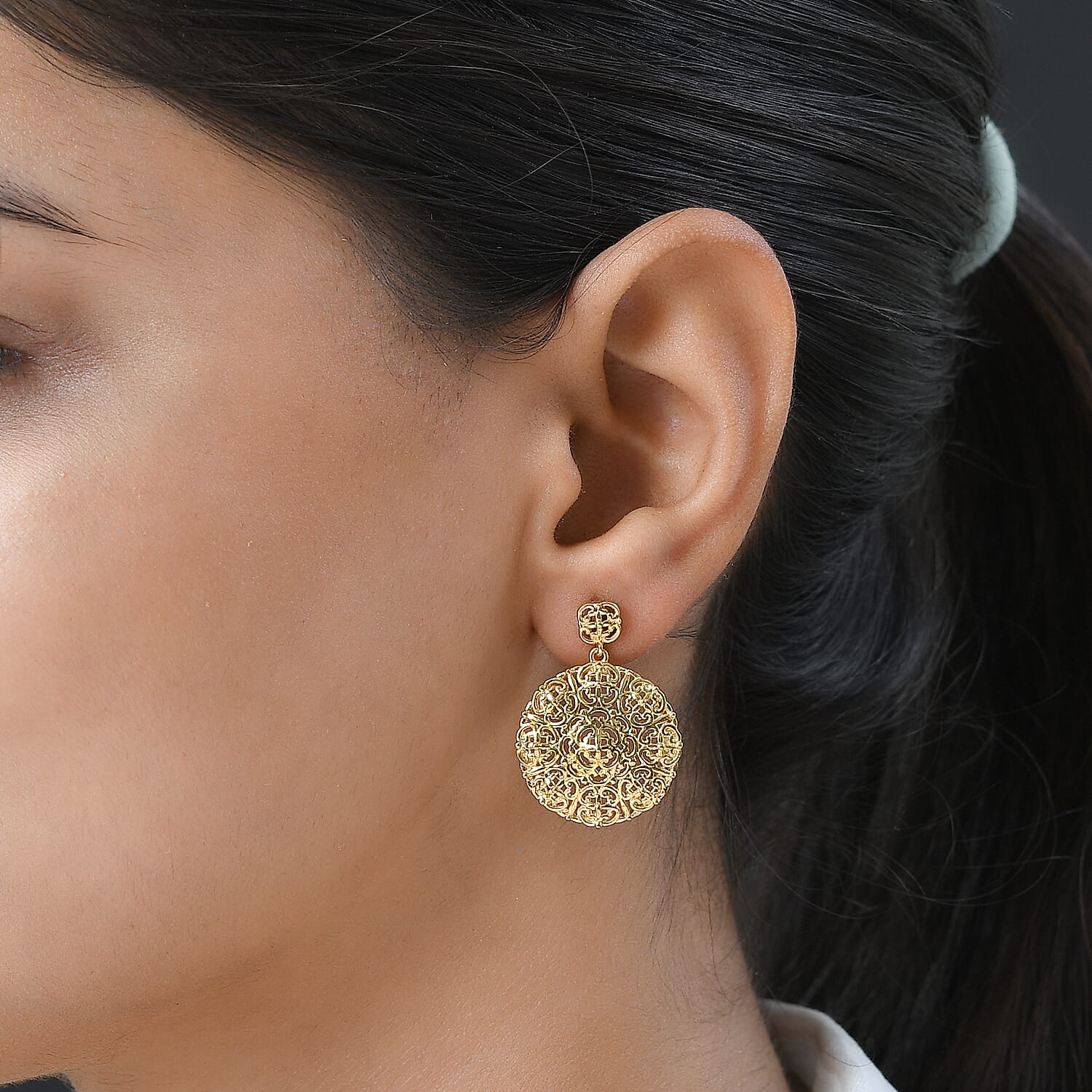 EverTrue Openwork Earrings in 18K YG Plated
