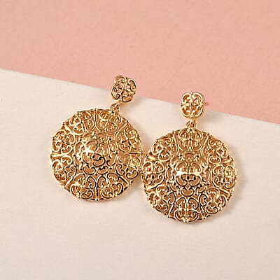 EverTrue Openwork Earrings in 18K YG Plated