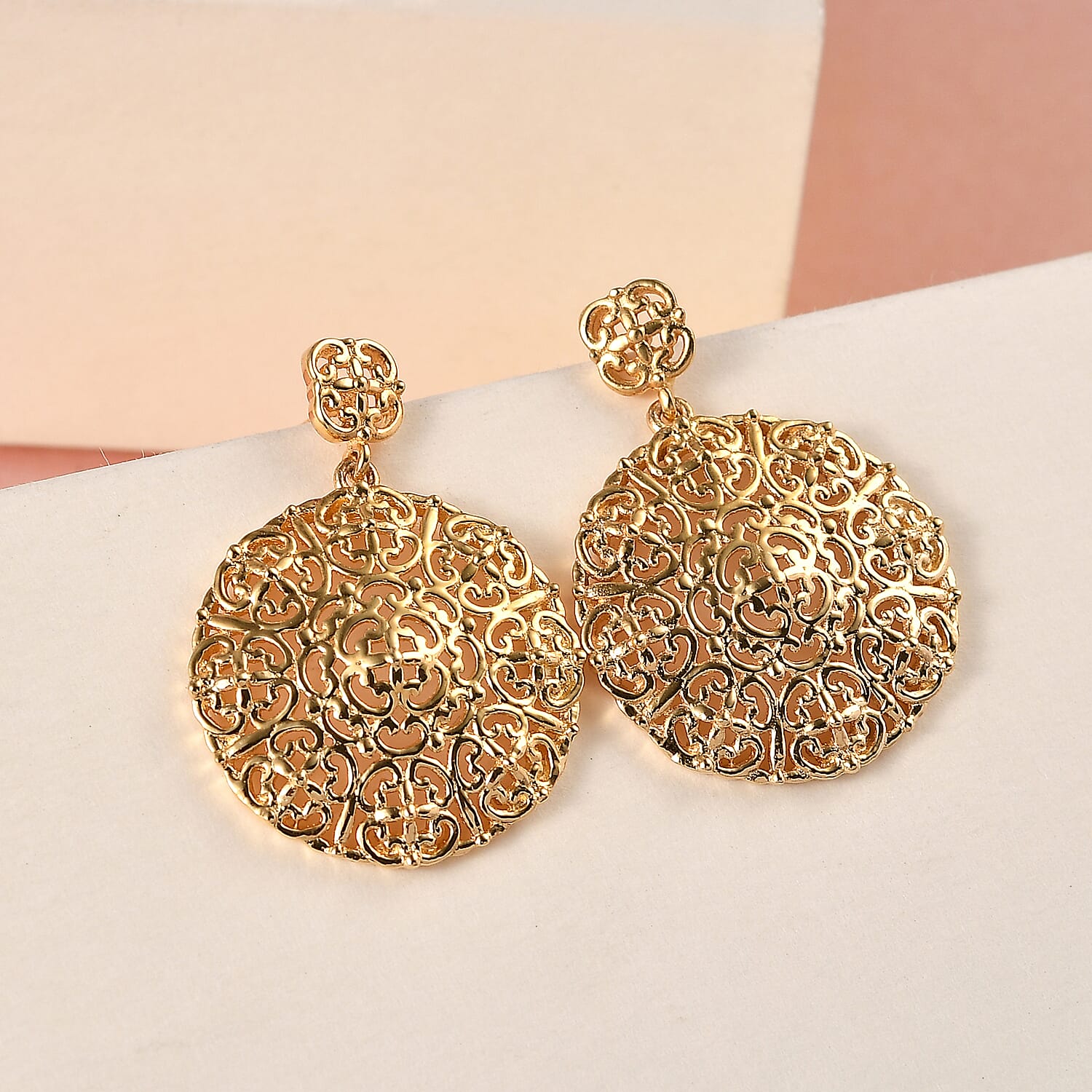 EverTrue Openwork Earrings in 18K YG Plated
