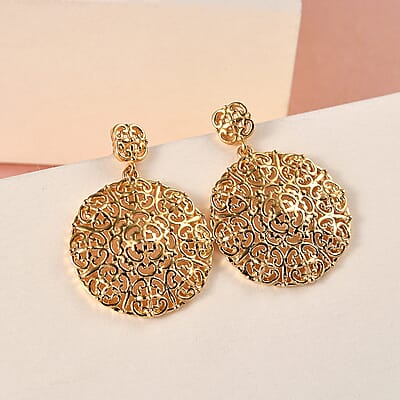 EverTrue Openwork Earrings in 18K YG Plated