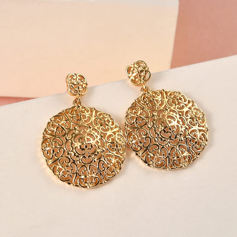 EverTrue Openwork Earrings in 18K YG Plated