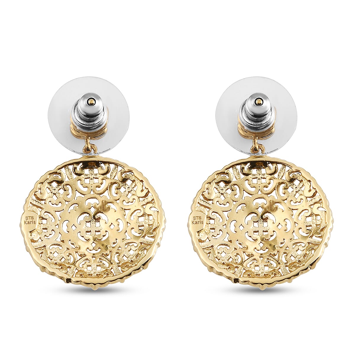 EverTrue Openwork Earrings in 18K YG Plated