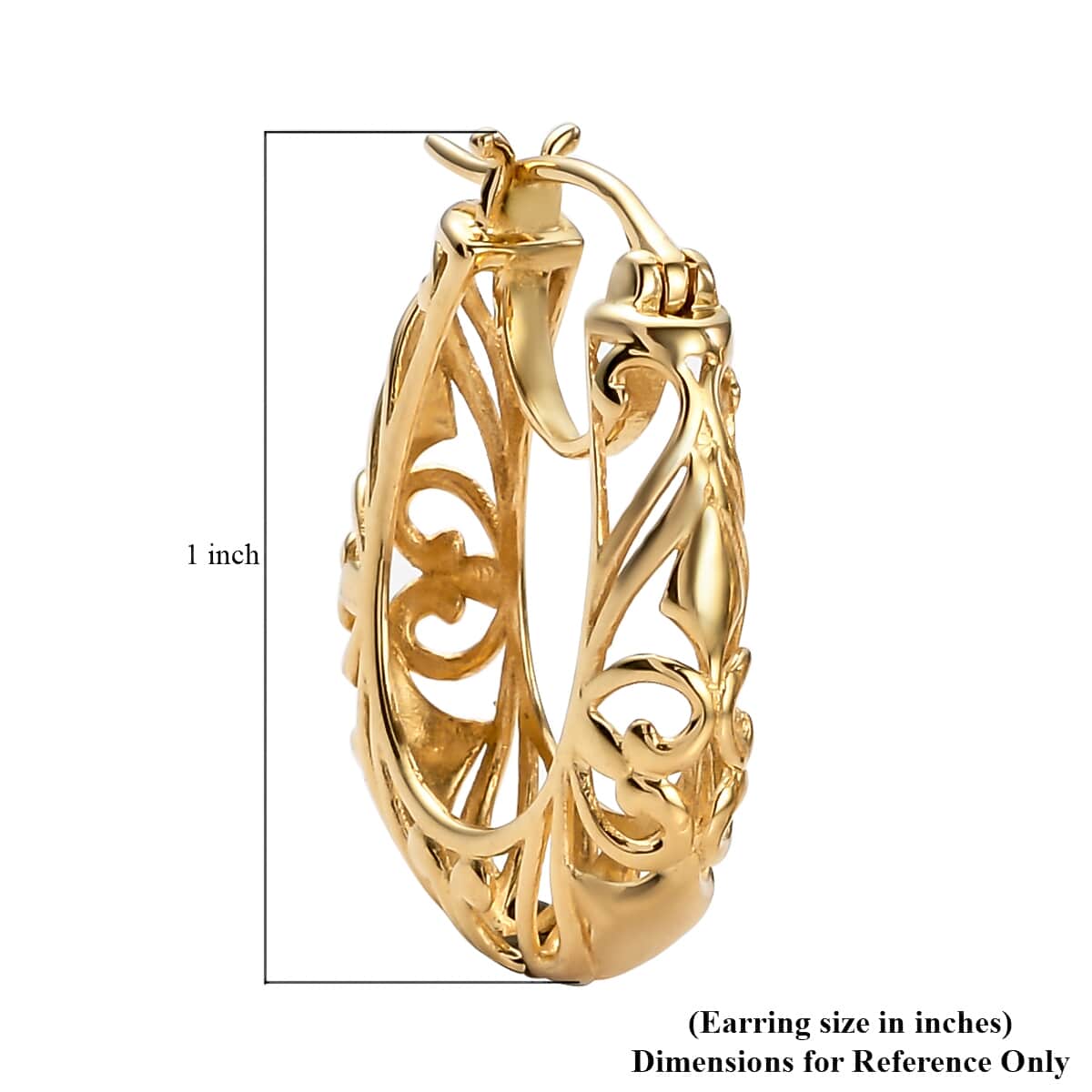 Karis Openwork Basket Hoop Earrings in 18K YG Plated image number 6