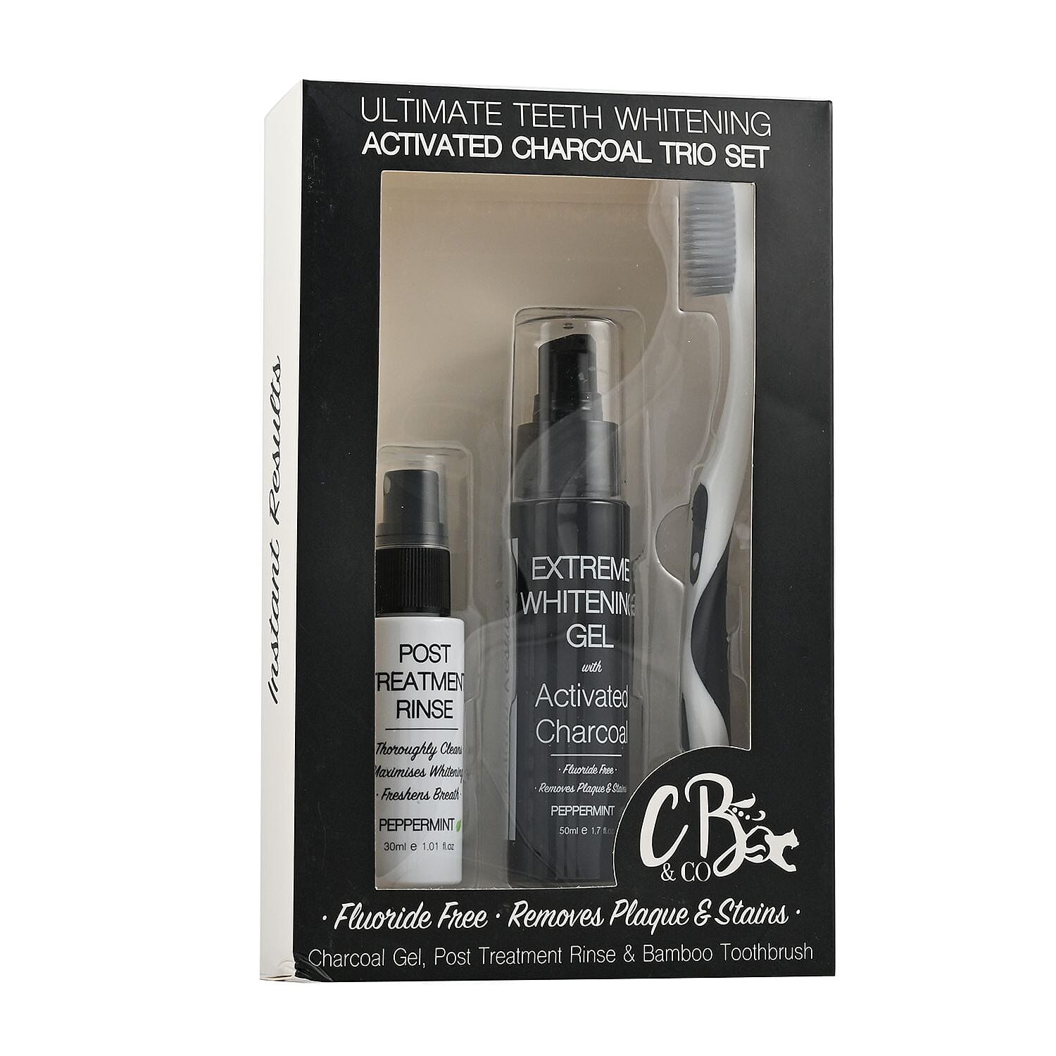 CB & Co. Ultimate Teeth Whitening Activated Charcoal Trio Set