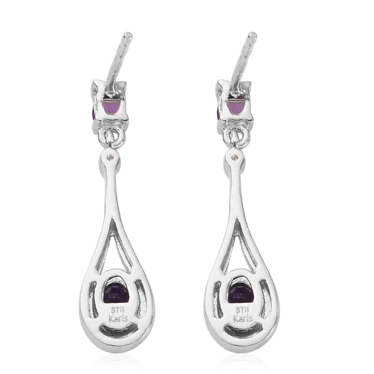 Karis Amethyst Drop Earrings in Platinum Bond 1.15 ctw image number 5