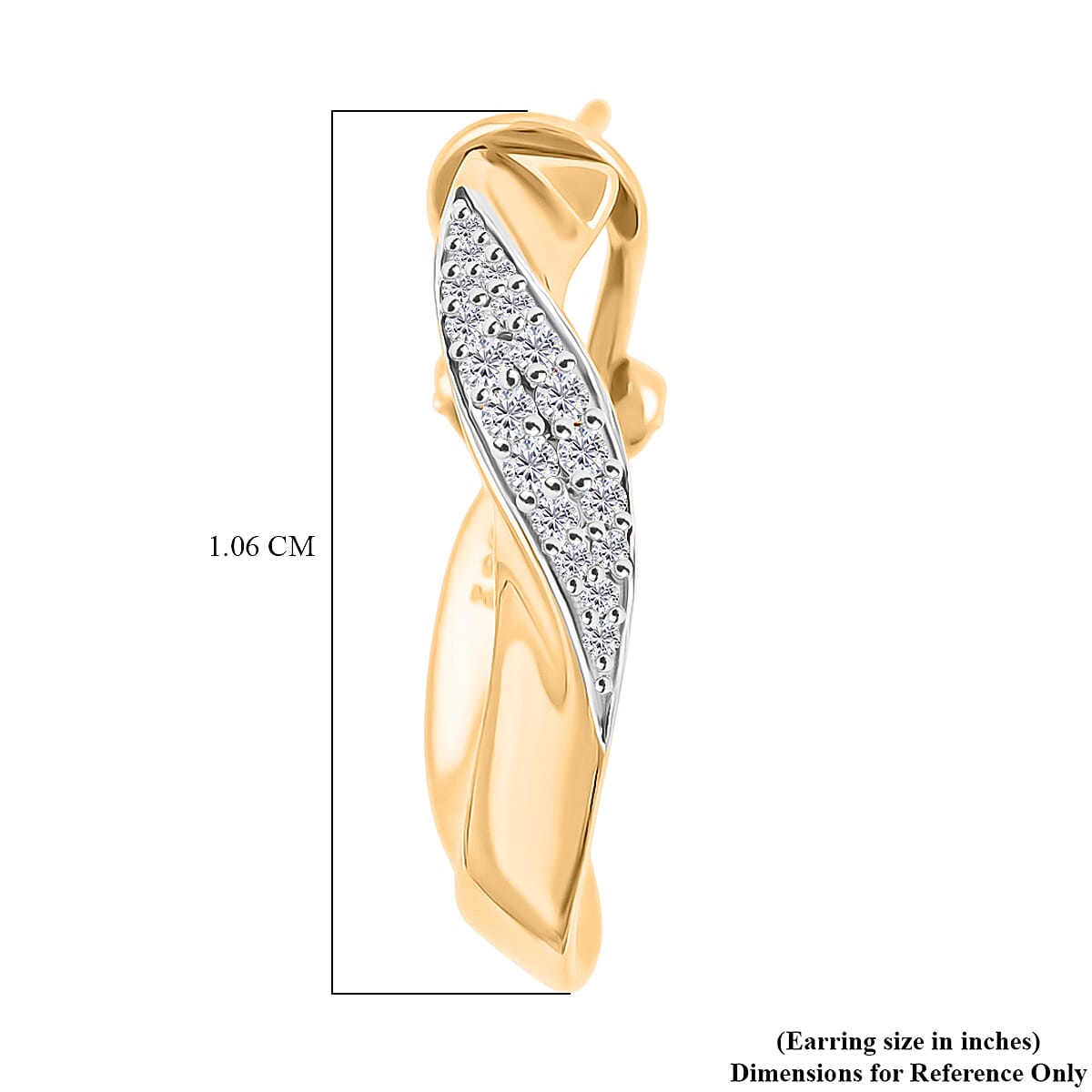 Zircon 0.50 ctw Earrings in 14K Yellow Gold Over Sterling Silver