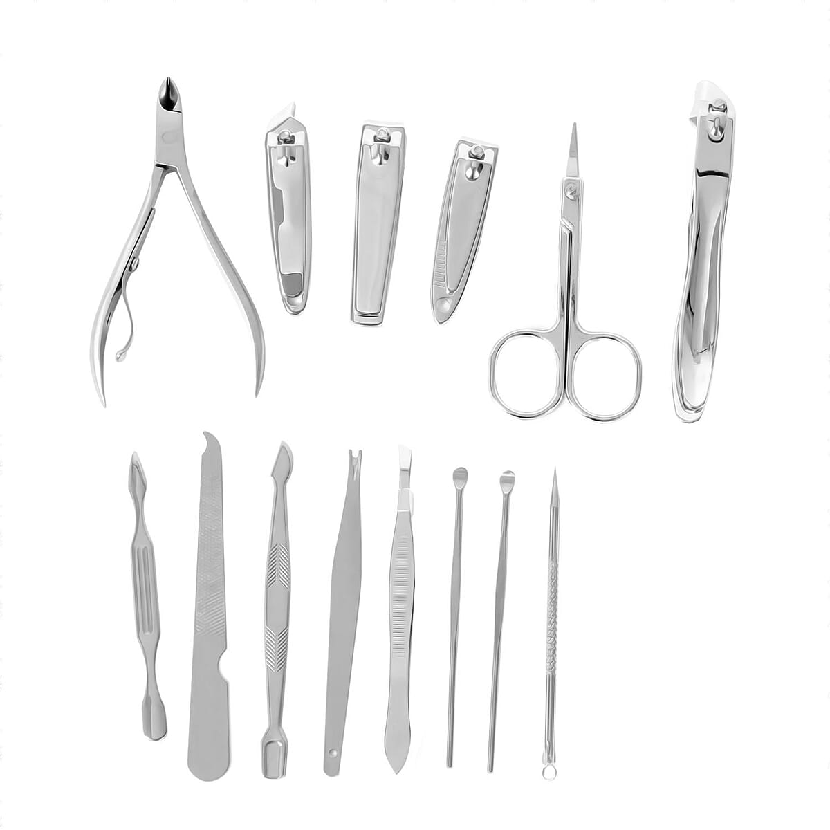 14 Piece Stainless Steel Manicure Grooming Kit in Brown Leopard Print Faux Leather Case image number 5