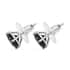 Australian Black Tourmaline Stud Earrings in Platinum Plated Sterling Silver, Black Solitaire Earrings For Women, Wedding Jewelry Gifts 4.40 ctw image number 4