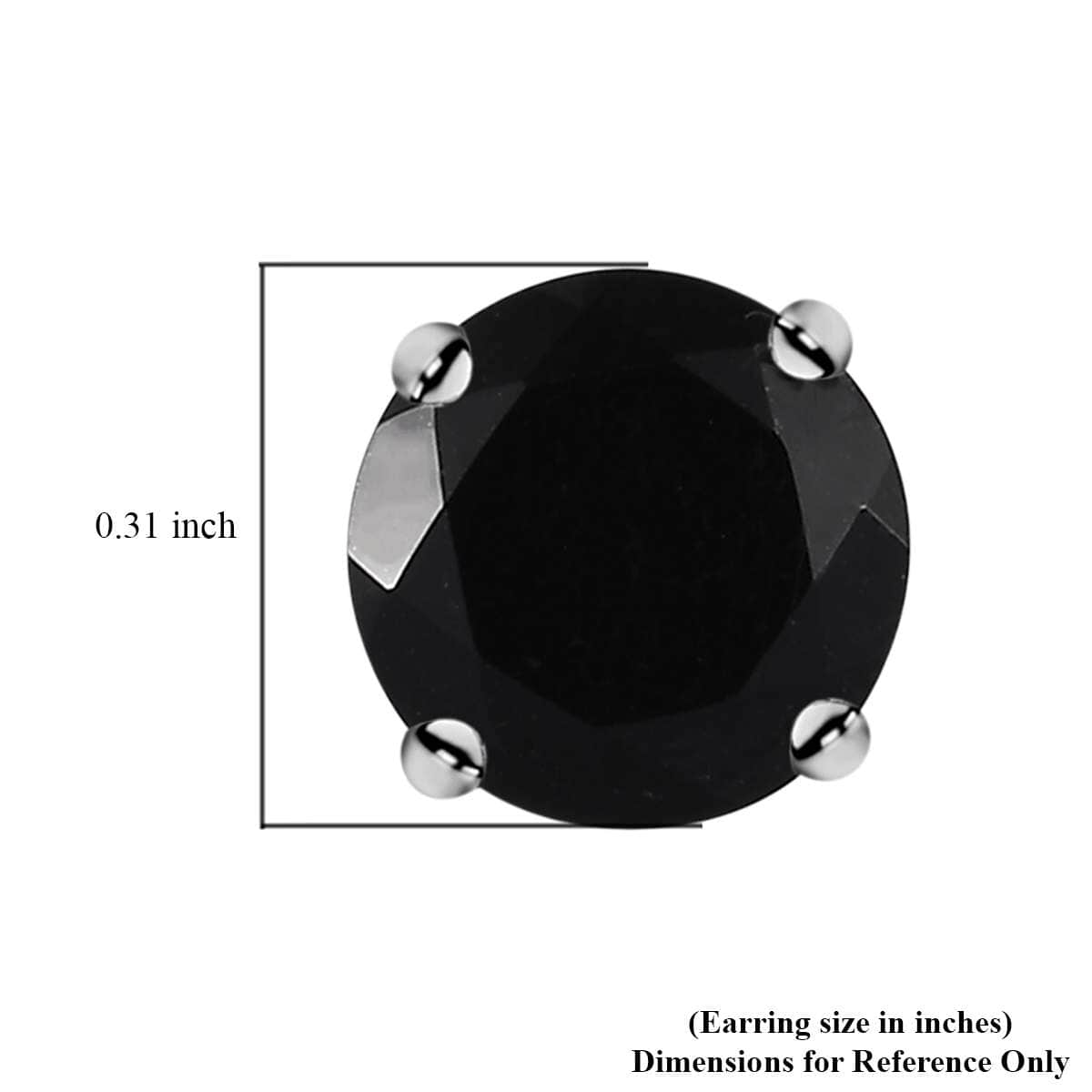 Australian Black Tourmaline Stud Earrings in Platinum Plated Sterling Silver, Black Solitaire Earrings For Women, Wedding Jewelry Gifts 4.40 ctw image number 6