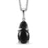 Australian Black Tourmaline and Thai Black Spinel Pendant Necklace 20 Inches in Platinum Over Sterling Silver 2.50 ctw image number 0