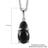 Australian Black Tourmaline and Thai Black Spinel Pendant Necklace 20 Inches in Platinum Over Sterling Silver 2.50 ctw image number 8