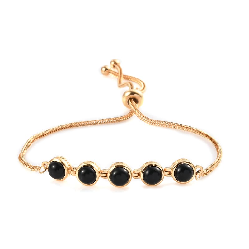 Karis Black Onyx 5.40 ctw Magic Ball Bracelet in 18K YG Plated