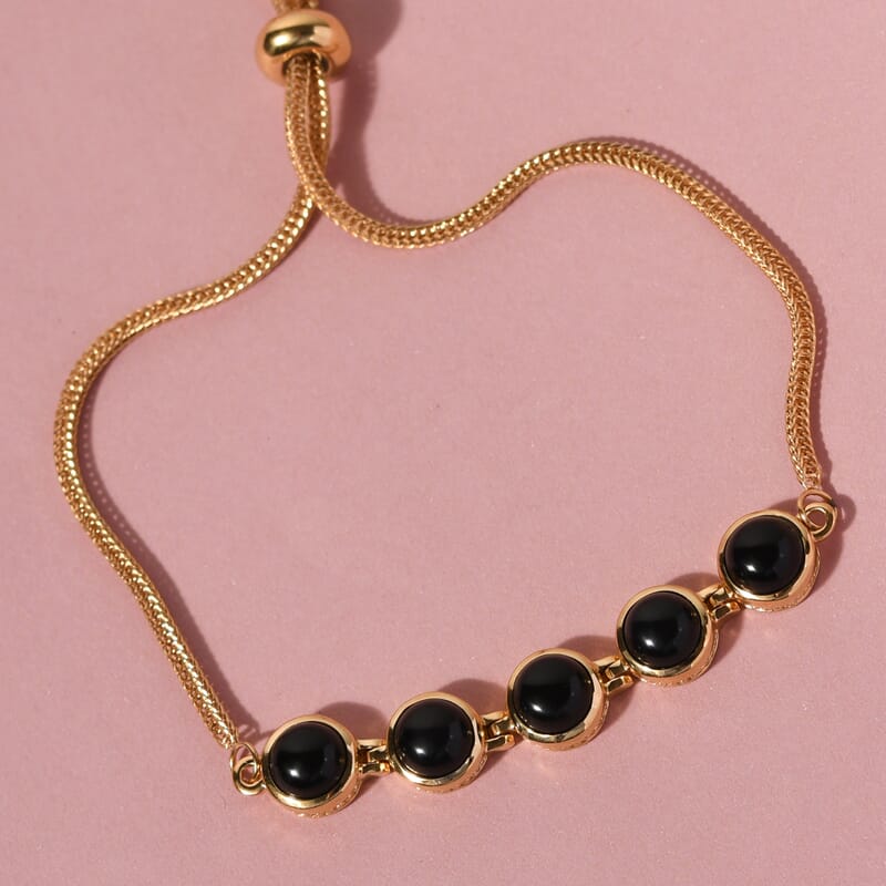 Karis Black Onyx 5.40 ctw Magic Ball Bracelet in 18K YG Plated