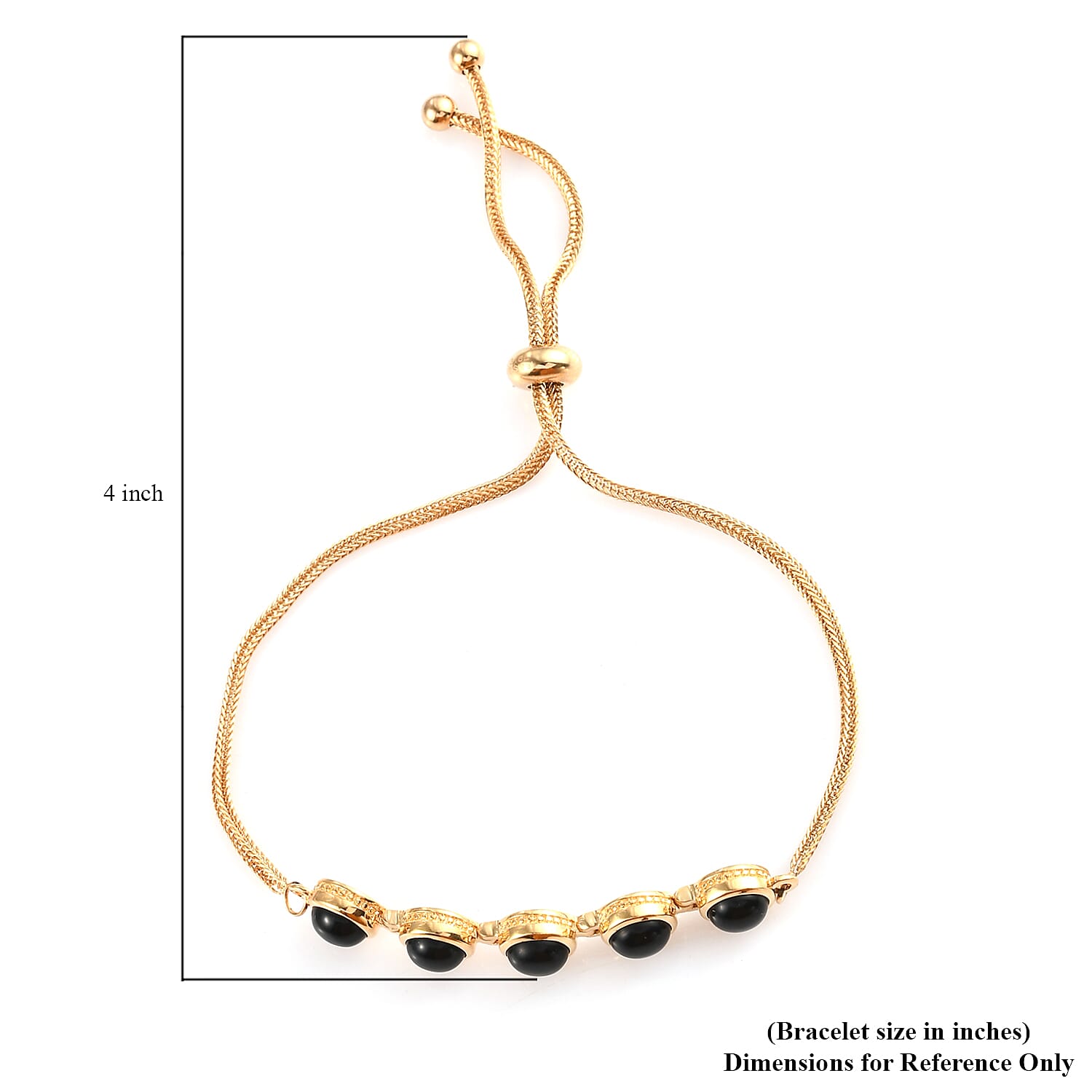 Karis Black Onyx 5.40 ctw Magic Ball Bracelet in 18K YG Plated