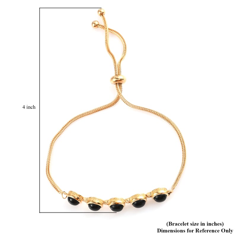 Karis Black Onyx 5.40 ctw Magic Ball Bracelet in 18K YG Plated
