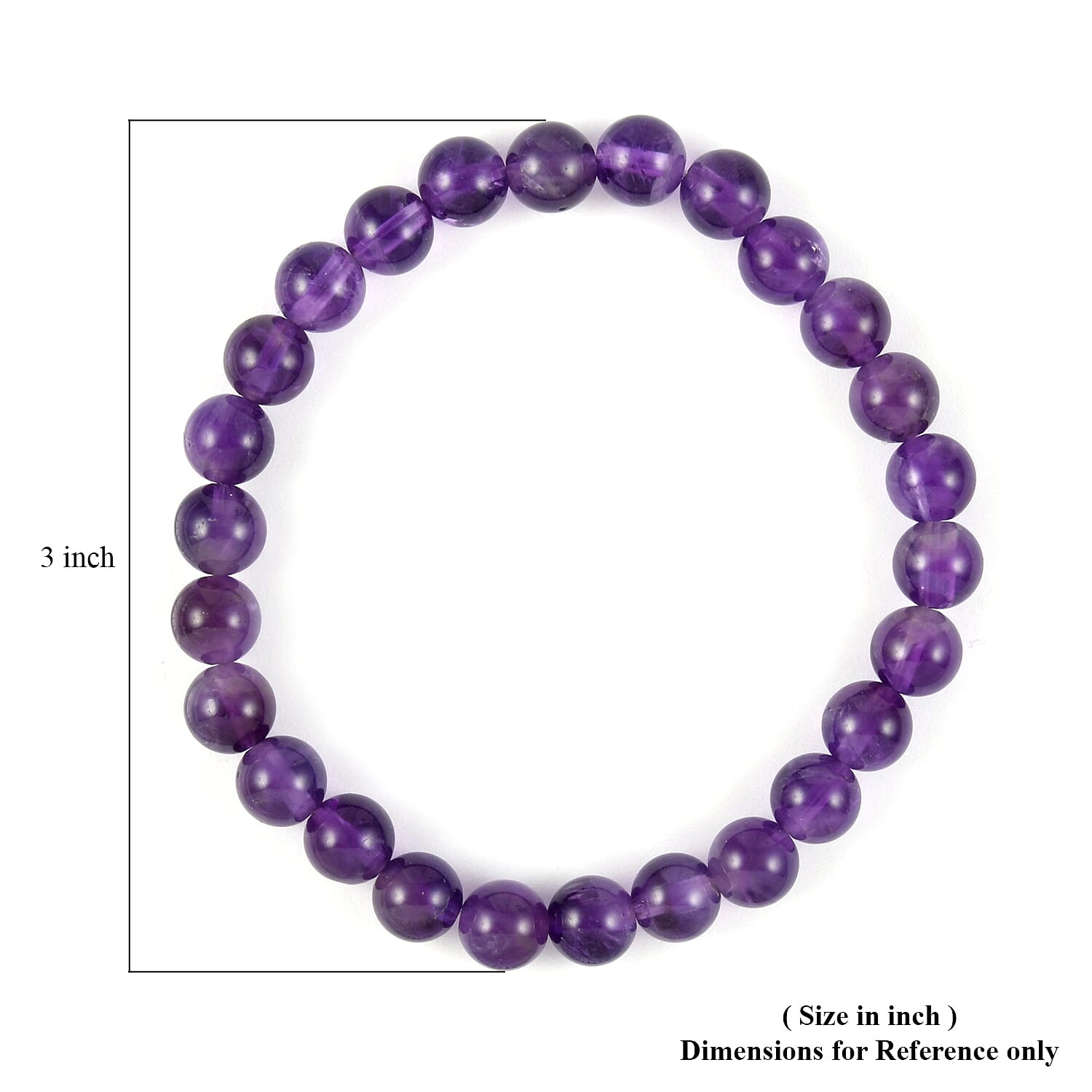 Amethyst Beaded Stretch Bracelet 92.70 ctw