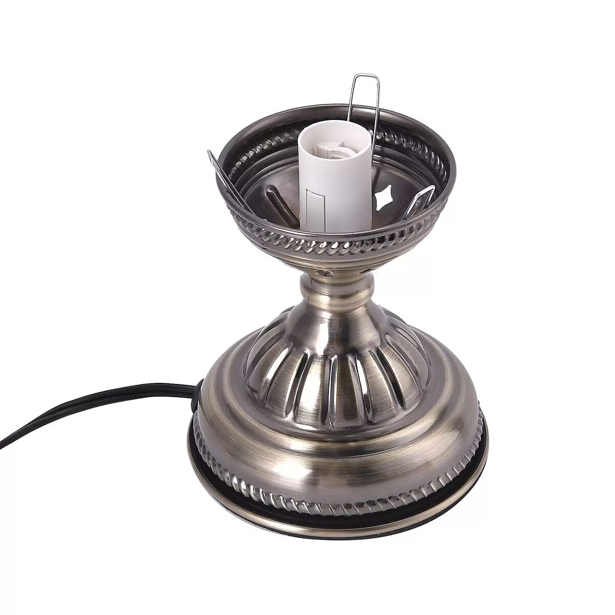 Turkish Inspired Handcrafted Multi Color Wave Moroccan Mosaic Table Lamp with Bronze Base (Requires E-12 Bulb) image number 5