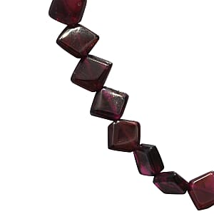 Orissa Rhodolite Garnet Kite Shape Beaded Necklace 18 Inches in Sterling Silver 60.00 ctw
