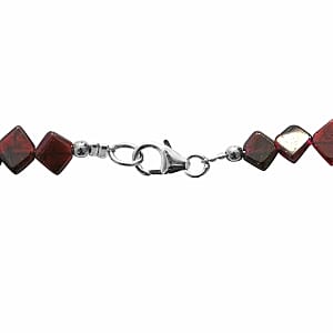 Orissa Rhodolite Garnet Kite Shape Beaded Necklace 18 Inches in Sterling Silver 60.00 ctw