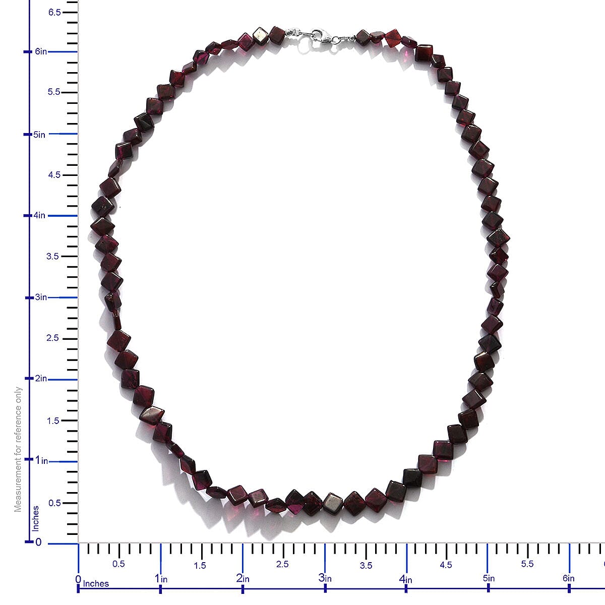 Orissa Rhodolite Garnet Kite Shape Beaded Necklace 18 Inches in Sterling Silver 60.00 ctw