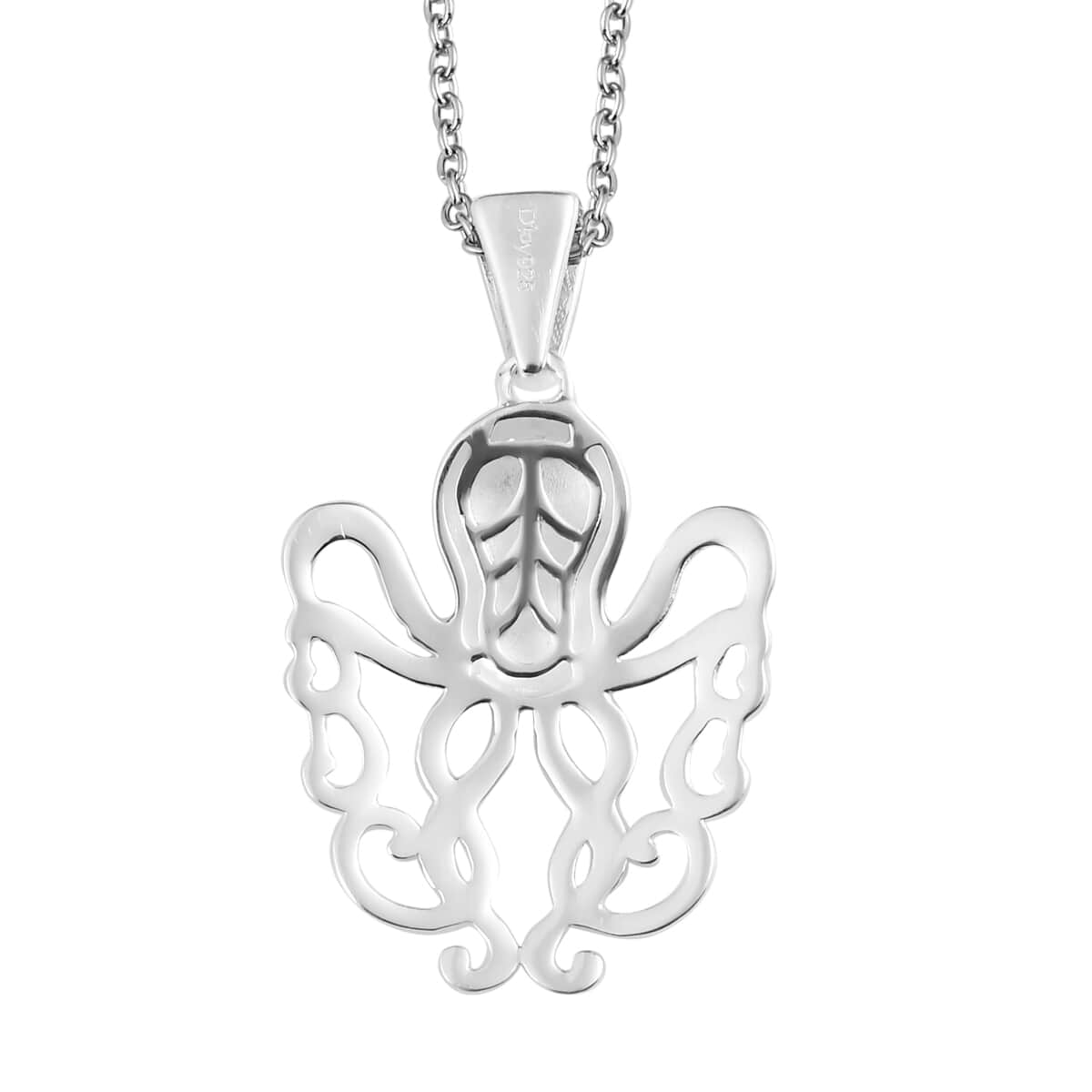 Sterling Silver Stainless Steel Necklace, Octopus Pendant, Necklace With Magnetic Clasp  (20 Inches) image number 5