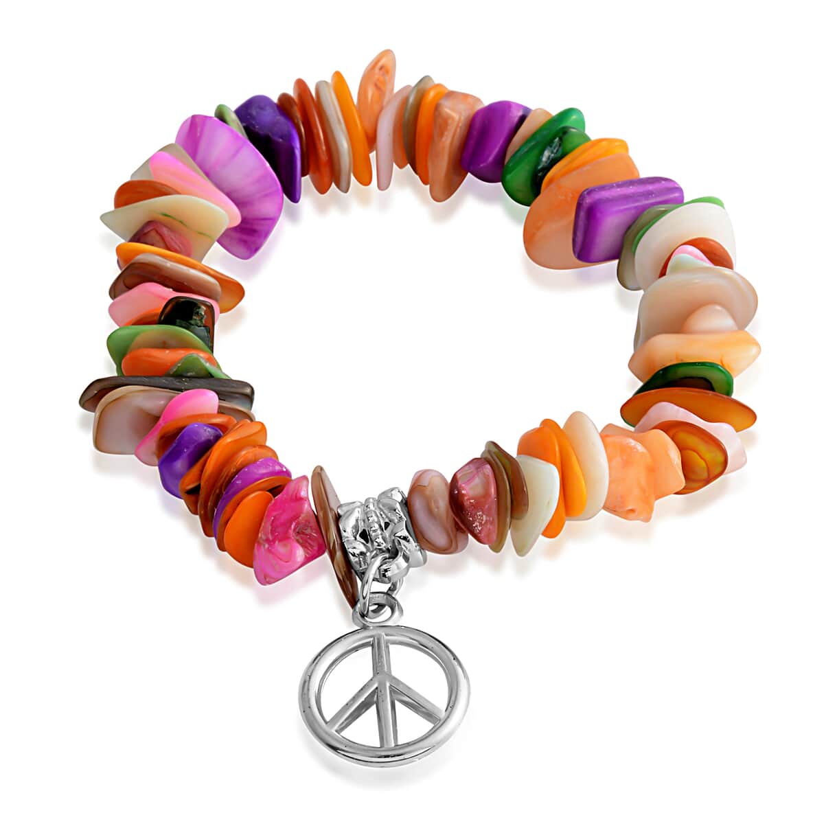 Set of 5 Multi Color Shell Stretch Bracelet, Charm Bracelets For Women image number 5
