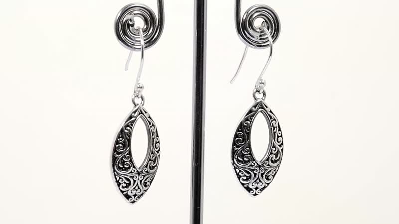 Marquise Earrings in Sterling Silver 4.40 Grams