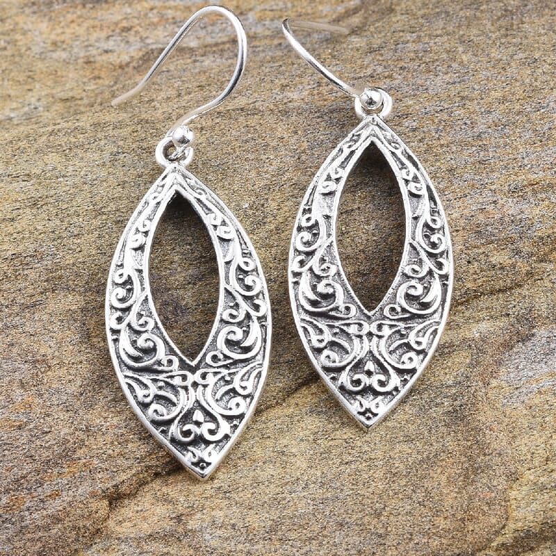 Filigree Drop Earrings, Filigree Earrings For Women, Sterling Silver Earrings, Silver Drop Earrings