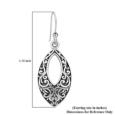 Filigree Drop Earrings, Filigree Earrings For Women, Sterling Silver Earrings, Silver Drop Earrings