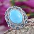 Sleeping Beauty Turquoise and Multi Gemstone Ring in Rhodium Over Sterling Silver (Size 7.0) 8.60 ctw image number 1