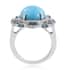 Sleeping Beauty Turquoise and Multi Gemstone Ring in Rhodium Over Sterling Silver (Size 7.0) 8.60 ctw image number 4