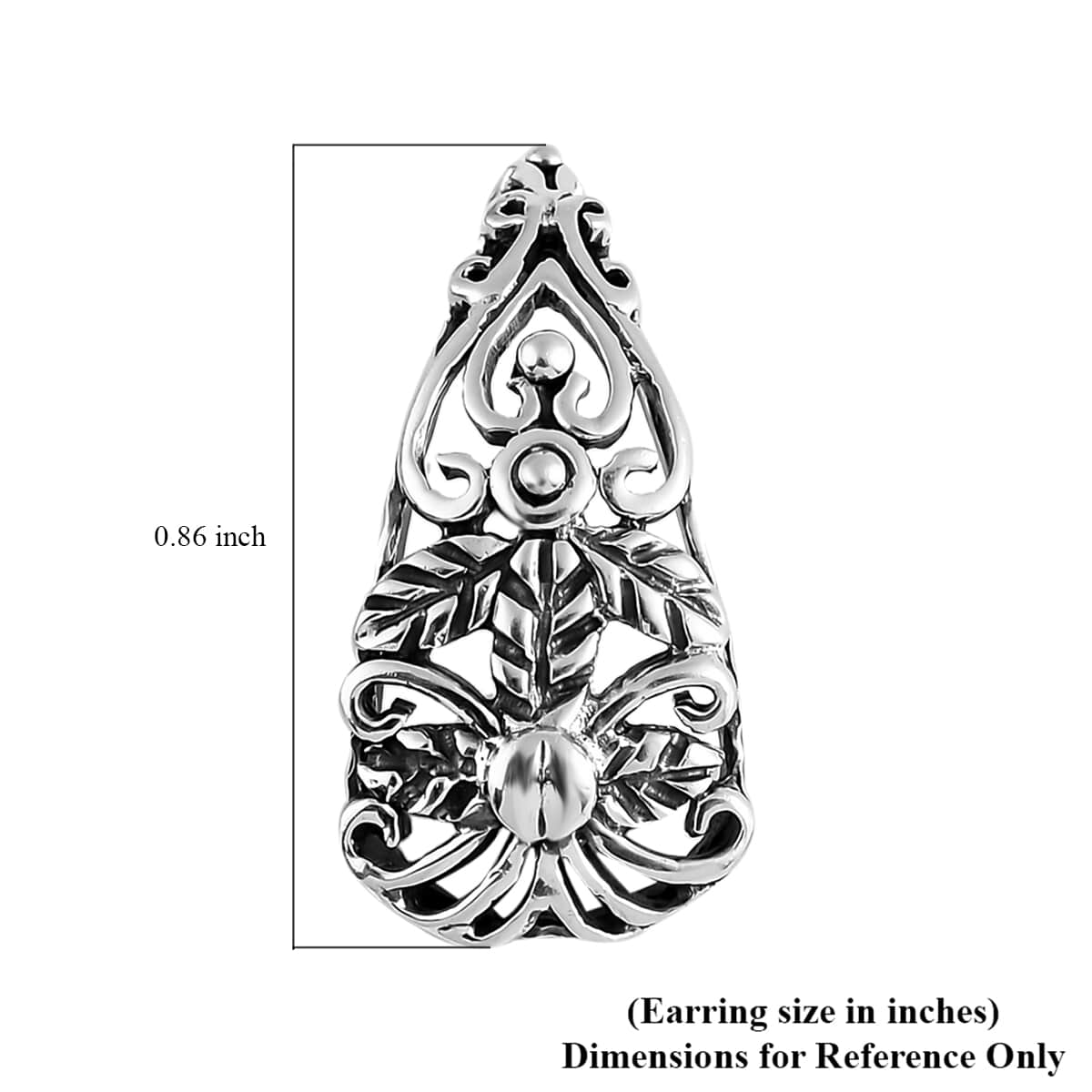 Sterling Silver J-Hoop Earrings, Silver Dangle Earrings image number 6