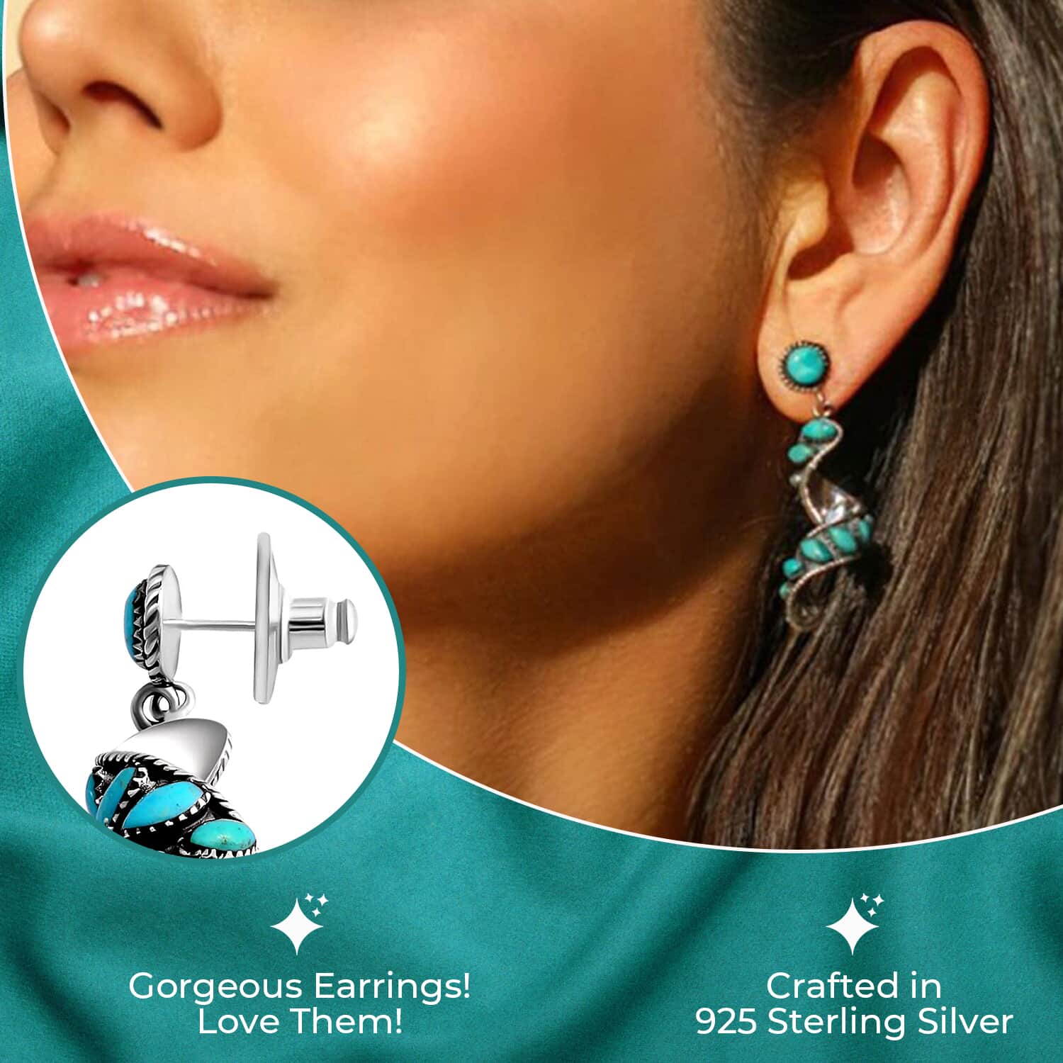 Turquoise Earrings Sante Fe Style Turquoise top Earrings Statement Earrings Earrings