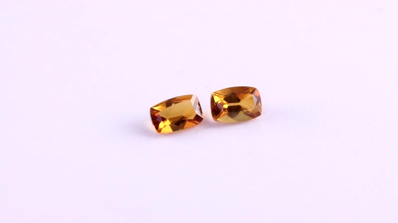 AA Serra Gaucha Citrine Set of 2 (Cush 6x4 mm) 0.75 ctw Loose Gemstone