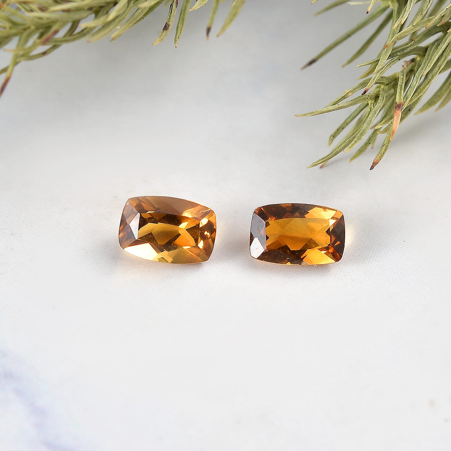 AA Serra Gaucha Citrine Set of 2 (Cush 6x4 mm) 0.75 ctw Loose Gemstone