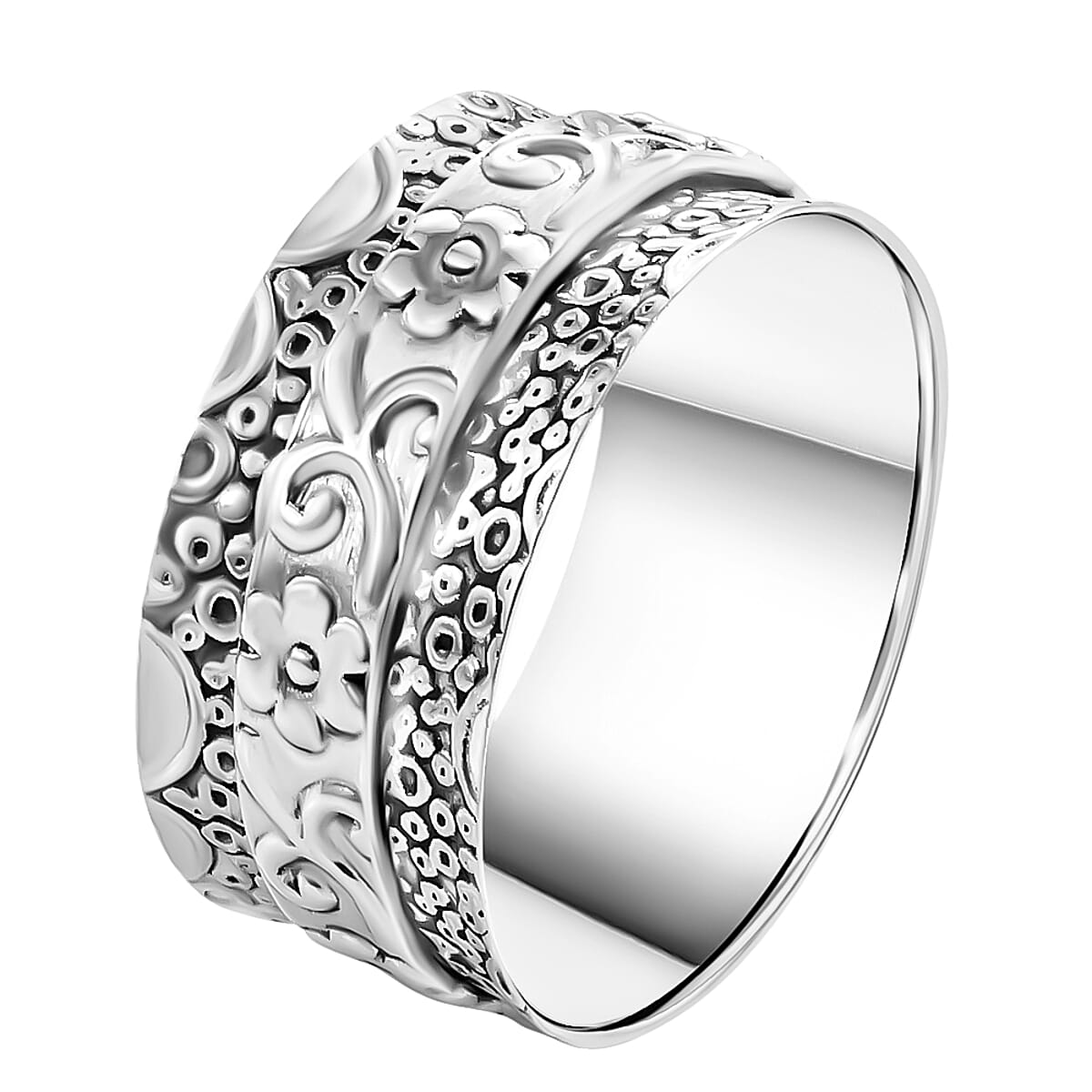 Artisan Crafted Spinner Ring in Sterling Silver 4.27 Grams image number 3
