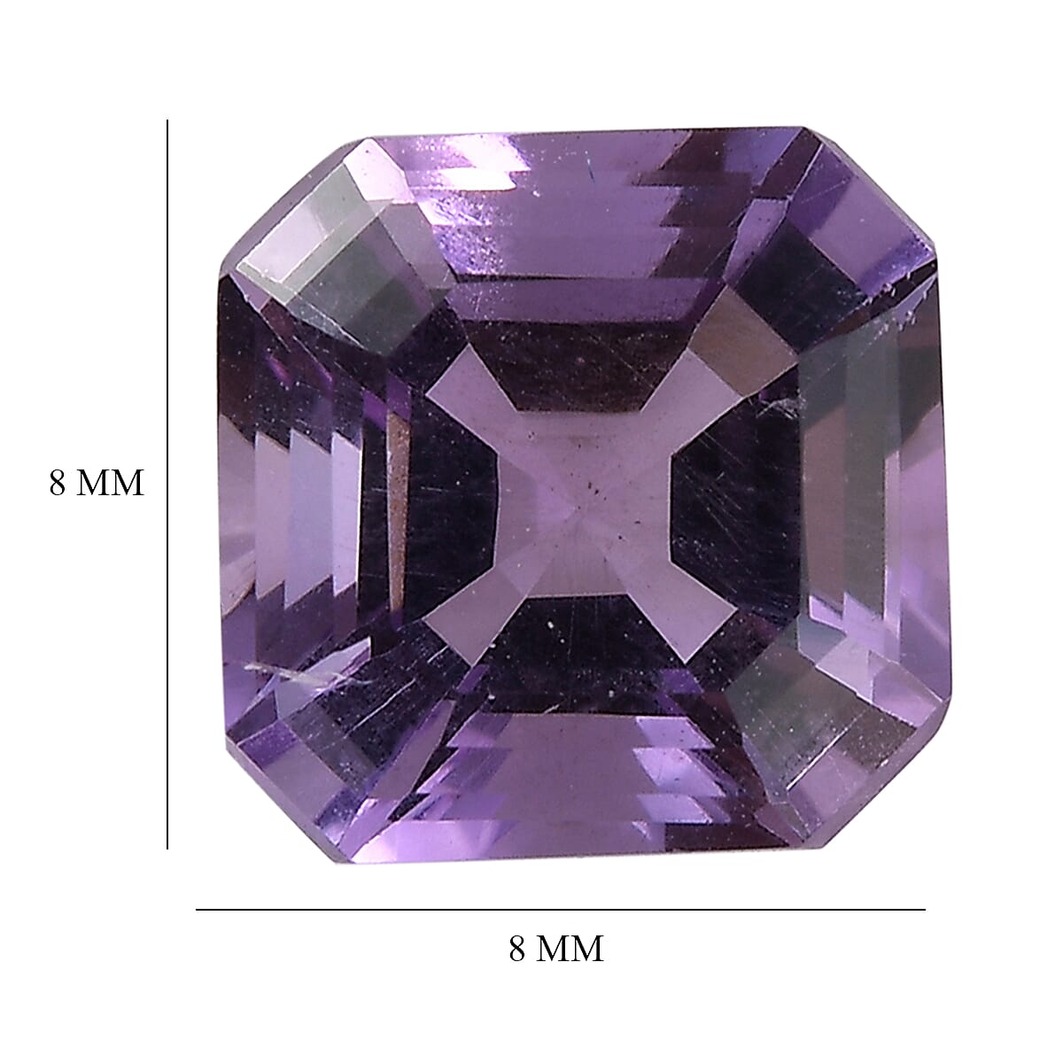 AA Asscher Cut Rose De France Amethyst (Oct 8x8 mm) 2.04 ctw Loose Gemstone