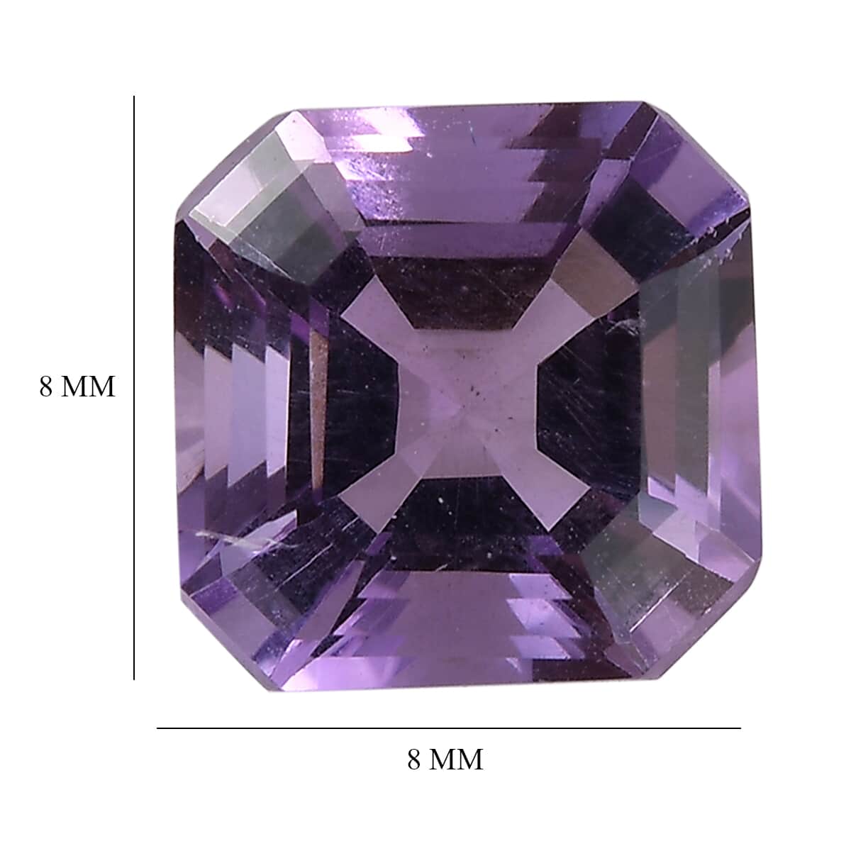 AA Asscher Cut Rose De France Amethyst (Oct 8x8 mm) 2.04 ctw Loose Gemstone image number 4