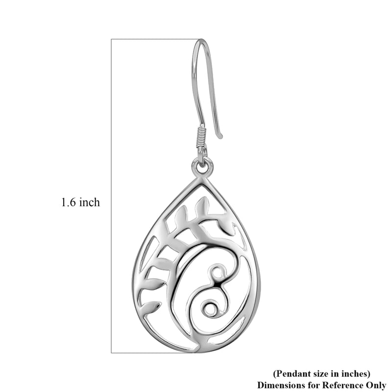 Drop Openwork Earrings in Sterling Silver 3.10 Grams
