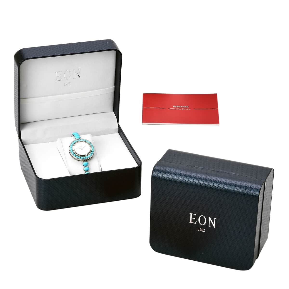 Eon 1962 Sleeping Beauty Turquoise Swiss Movement Magic Ball Bracelet Watch in Sterling Silver with Stainless Steel Back 8.10 ctw image number 5