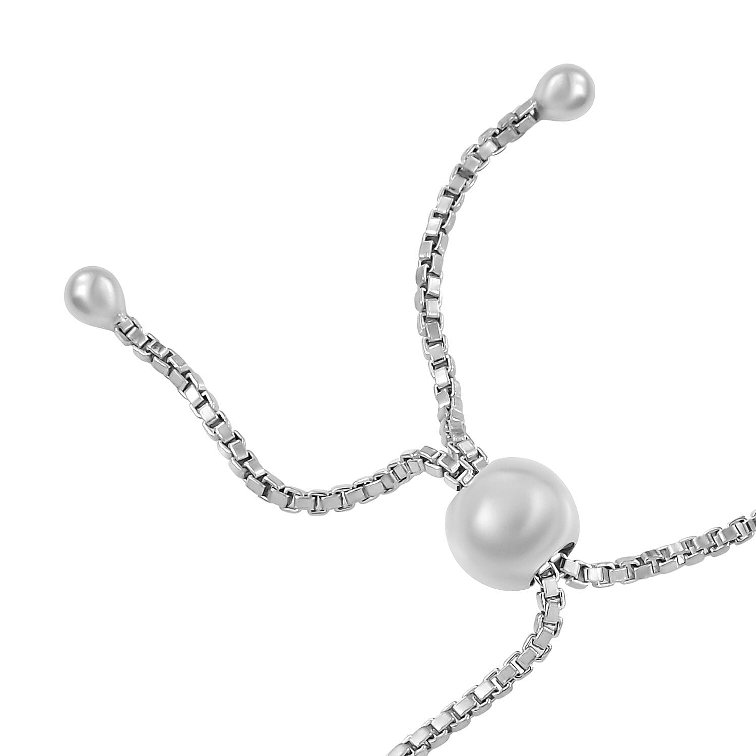 D'Joy Blue Diamond Accent Bolo Bar Bracelet in Rhodium and Platinum Over Sterling Silver