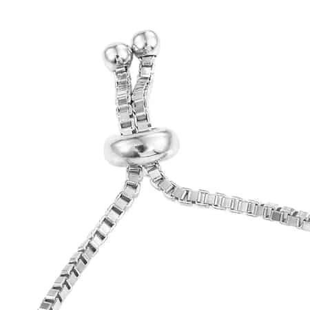 Blue Diamond Bracelet in Sterling Silver, Adjustable Bolo Bracelet, Tennis Bracelet for Women image number 3