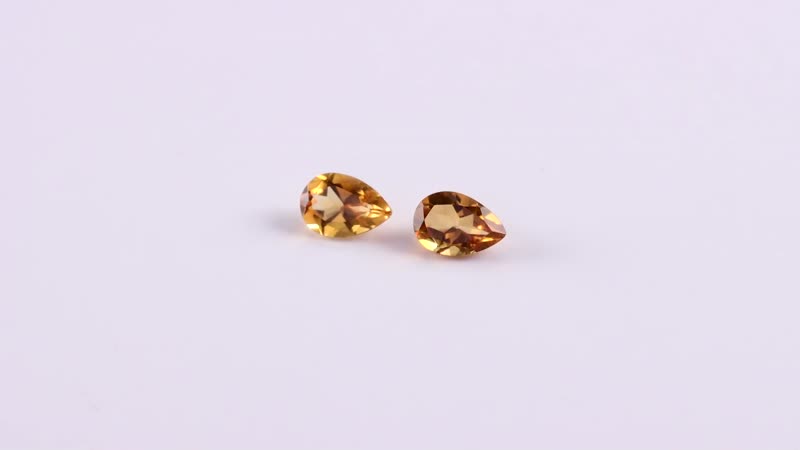 Serra Gaucha Citrine Set of 2 (Pear 6x4 mm) 0.69 ctw Loose Gemstone