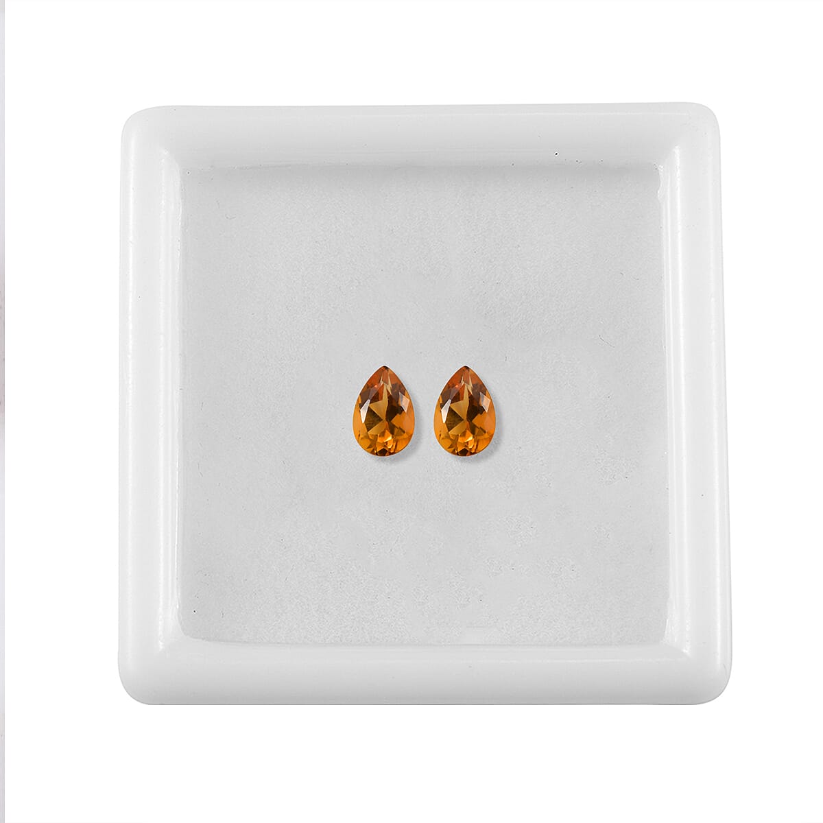 Serra Gaucha Citrine Set of 2 (Pear 6x4 mm) 0.69 ctw Loose Gemstone