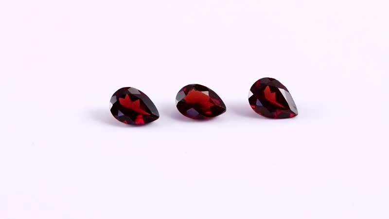 Mozambique Garnet Set of 3 (Pear 7x5 mm) 2.35 ctw Loose Gemstone