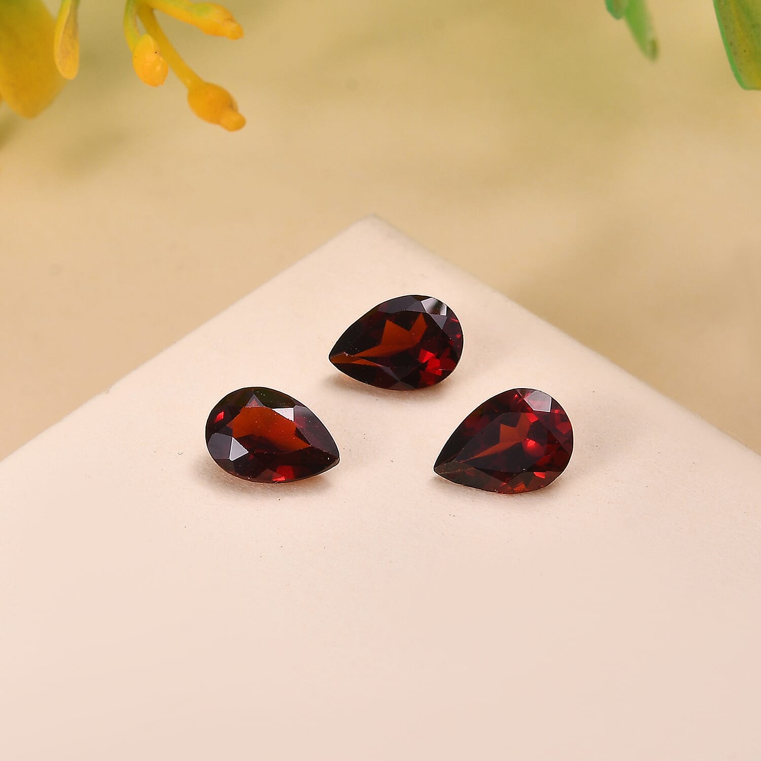 Mozambique Garnet Set of 3 (Pear 7x5 mm) 2.35 ctw Loose Gemstone