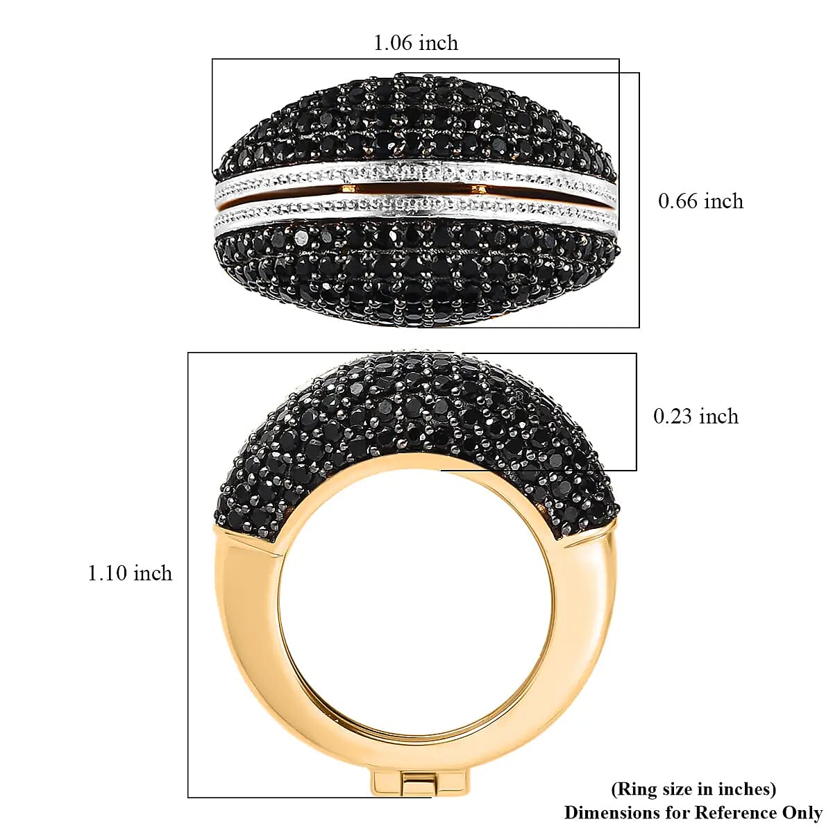 GP Special Collection Orissa Rhodolite Garnet and Thai Black Spinel 7.10 ctw Multi Wear Cage Ring in 14K Yellow Gold Over Sterling Silver (Size 6.0)