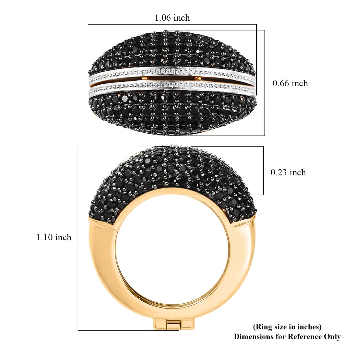 GP Orissa Rhodolite Garnet and Thai Black Spinel Multi Wear Cage Ring in 14K YG Over Sterling Silver 12 Grams 7.19 ctw image number 6