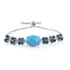 Sleeping Beauty Turquoise and Multi Gemstone Bolo Bracelet in Platinum Over Sterling Silver 12.35 ctw image number 0